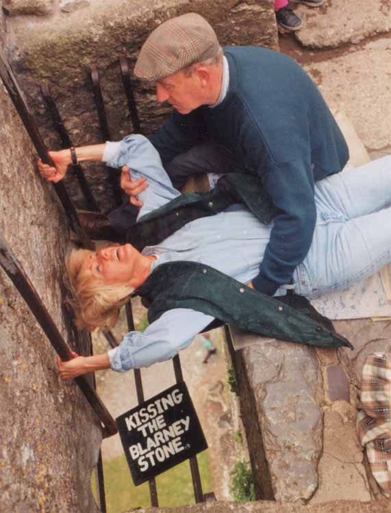 kissing blarney stone